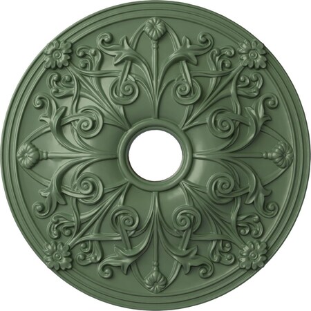 Ekena Millwork Jamie Ceiling Medallion (Fits Canopies up to 3 7/8"), 23 5/8"OD x 3 7/8"ID x 2 1/8"P, Athenian Green CM23JAAGF